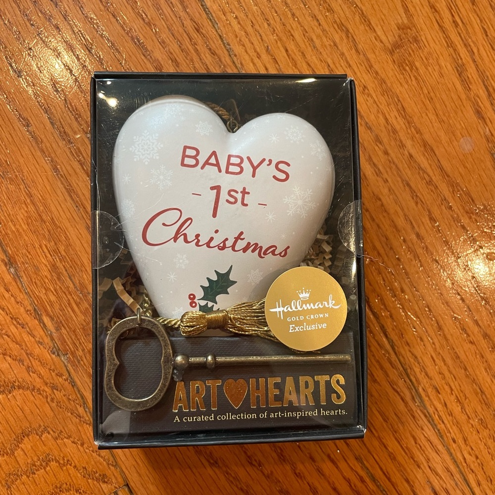 DEMDACO First Christmas 4 x 3 Resin Stone Art Heart Locket Figurine